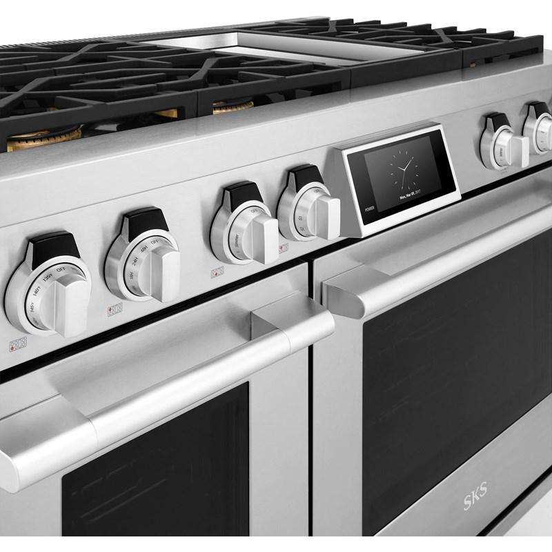 家具 sweetback 48-inch Freestanding Dual-Fuel Range with Wi-Fi Connectivity