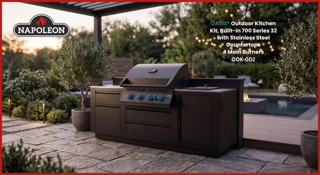 Napolean OASIS® Outdoor Kitchen Kit, Built-in 700 Series 32 with Stainless Steel Countertops -OOK-002