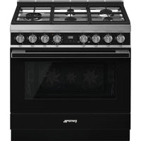 Smeg Portofino 36' Gas Range Black - CPF36UGGBL