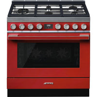 Smeg 36" Portofino Range Red - CPF36UGMR