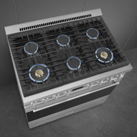 Smeg 36" Pro Gas Range Stainless steel - SPR36UGMX