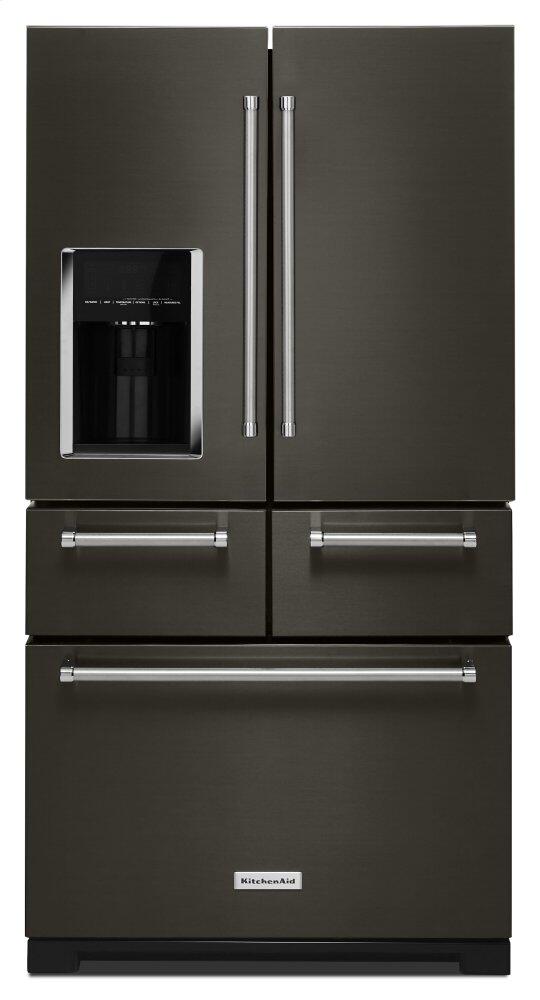 Kitchen Aid Black Stainless Steel Refrigerator-KRMF706EBS